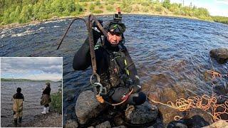 ПОДВОДНЫЙ ПОИСК НА СЕВЕРНОЙ РЕКЕ И РЫБАЛКА / UNDERWATER SEARCHING AND FISHING