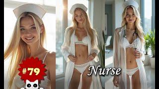 #79  Beautiful Nurse | AI ART Lookbook | Cute 19-Year-Old Girl