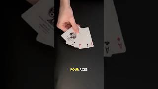 4 Aces Card Trick Is WILD!!! #magic #tricks #shorts