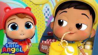 Apples and Bananas  - Little Angel | Food Cartoons & Nursery Rhymes | Moonbug Kids