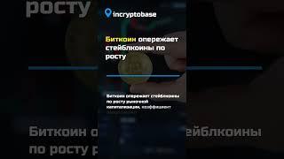 Биткоин опережает стейблкоины по росту