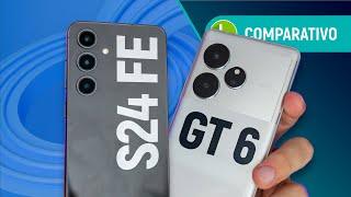 GALAXY S24 FE vs REALME GT 6: DESEMPENHO e CÂMERAS superam TELA e BATERIA? | Comparativo