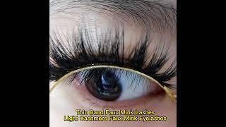 Custom Faux Mink Invisible Band Wispy Luxury Vegan Lashes Wholesale Eyelashes Natural #eyelashes