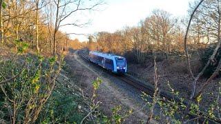 Siemens Desiro DMU  of Nordjyske Jernbaner Railway filmed in Brønderslev area,Denmark