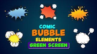 Free Comic Bubble Pop Art Pack | NO Copyright | Burst Pop Art | GREEN SCREEN |