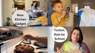 New Kitchen Gadget | All about timtim's & Ram's School | Preeti Pranav