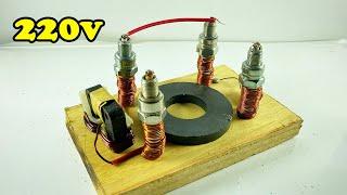 Electric Free Energy using Spark Plug With Magnet New Ideas For 2021