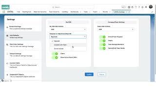 Hub Default Settings - OKRify (OKR Goal Setting & Meeting Management Application for Salesforce)