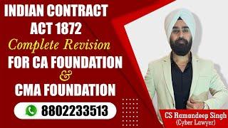 INDIAN CONTRACT ACT 1872 (COMPLETE REVISION) FOR CA/CMA FOUNDATION