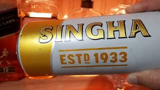 " SINGHA " THE ORIGINAL THAI BEER BANKOK THAILAND PREMIUM LAGER 勝獅啤酒（Singha）係個泰國啤酒牌子，1933年創立, 嘜頭用咗獅子