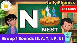 Jolly Phonics Group 1 Sounds (s, a, t, i, p, n) : Fun Songs, Quiz & Facts|Tamilarasi English