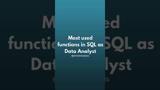 Top SQL Functions Every Data Analyst Must Know! #SQL #DataAnalyst #DataAnalytics #SQLFunctions