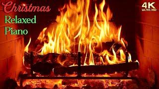  Relaxed Christmas Piano Music Fireplace  Christmas Fireplace Ambience