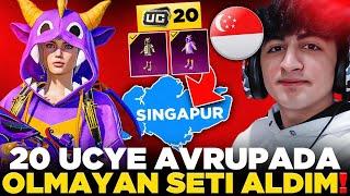 20 UCYE AVRUPADA OLMAYAN SETİ ALDIM!  ( VPNLE SİNGAPURA BAĞLANDIM! ) - PUBG Mobile