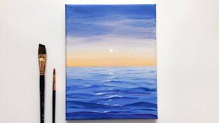 Ocean Sunset | Acrylic Painting Easy Step by Step