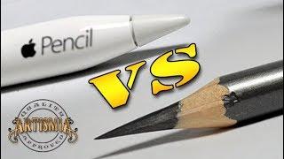 Apple Pencil VS A Real Pencil ~ Drawing ( iPad Pro & Paper by 53 )