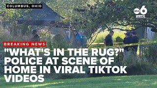 Police at a Columbus home at center of viral "buried rug" TikTok videos