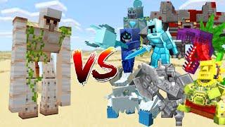 Mutant Iron Golem VS All bosses in Mowzie's Mobs, Dungeons, Ice Warrior Mobs | Minecraft