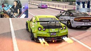 1800 HP NISSAN GTR R35 GODZILLA | STEERING WHEEL + PEDAL CAM | ASSETO CORSA