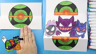 How to Draw Ghastly, Haunter, Gengar Surprise Fold