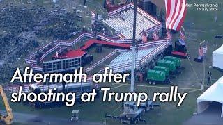 DRONE: Scene after attempted assassination on Trump at rally in Butler, Pennsylvania