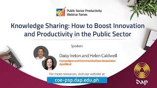 Knowledge Sharing: How to Boost Innovation and Productivity in the Public Sector