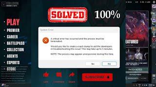 Fix Valorant Critcal Error !!! | how to solve valorant critical error problem critical error 2024