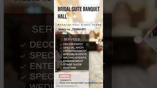 Bridal Suite Marriage Hall & lawn#event#obra #sonebhadhra #viralvideo #shorts #