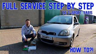 Toyota Yaris T-Sport 1.5 1999-2005 Full Service Step by Step guide. How to service my car. Part 1