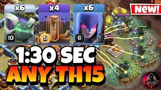 Th15 Witch Golem Attack With 4 Earthquake Spell | Best Th15 Attack Strategy in Clash of Clans