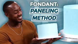 How To Cover A Cake With Fondant (Paneling Method)