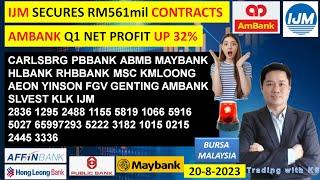 Daily KLSE BURSA UPDATE - 20-8-2024IJM SECURES RM561mil CONTRACTS AMBANK Q1 NET PROFIT UP 32%