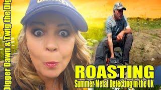 Digger Dawn & Twig the Dig - ROASTING Metal Detecting in ENGLAND (96)