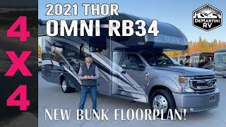 FIRST LOOK! 2021 Thor Omni RB34 4x4 Super C with Bunks