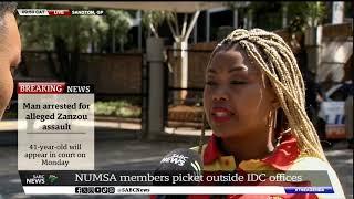 NUMSA members picket otside Sandton IDC offices