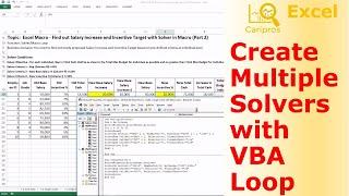 How to Create Multiple Solvers with VBA Loop Function