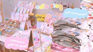 My first POP-UP SHOP  convention prep & making sweatshirts with DTF prints  Small biz STUDIO VLOG