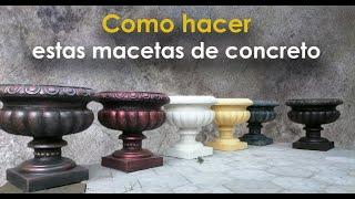 Como hacer macetas de cemento grandes y elegantes paso a paso