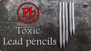 Making toxic lead pencils. Lead casting