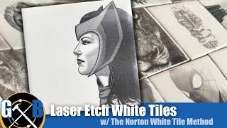 K40 Laser Engrave Ceramic Tiles Permanently with this Trick:  The Norton White Tile Method