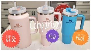 NEW! Stanley 64oz, 40oz, 30oz  H2.0 FlowState Quencher Tumbler With Handle Comparison