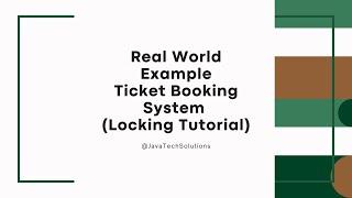 Can I Create a REAL WORLD Ticket Booking System with Core Java?