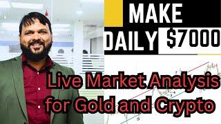 Live trading forex Gold and Crypto || ELLIOTT WAVE BY ARIF KHAN || 6-PM 14/06/25 #best #trading