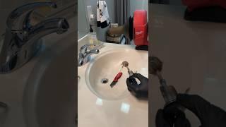 Cleaning and snaking lav drain start to finish  #plumbing #draincleaning #milwaukee #foryou