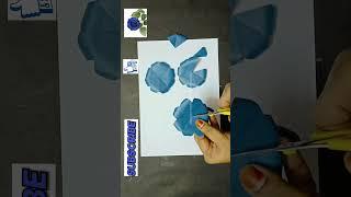 Paper Flower Blue Rose making by dowlatheef #shorts  #youtubeshorts #paperrose #craft #creativeart