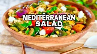 EASY MEDITERRANEAN SALAD RECIPE | Healthy Grilled Vegetable and Chickpea Salad