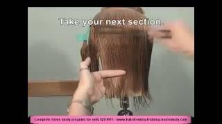 FREE HAIRDRESSING LESSON - HairdressingTraining-homestudy.com  - Women's straight cut