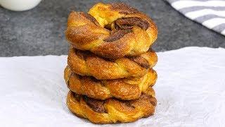 Baked Nutella Crescent Twisted Donuts