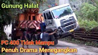 Menegangkan dan Penuh Drama Proses Evakuasi Truk Trailer Muatan Alat Berat di Gunung Halat Kaltim