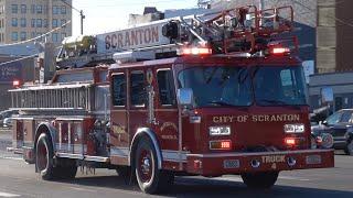 Scranton Fire Department Truck 4 & Engine 7 Responding 2/6/24